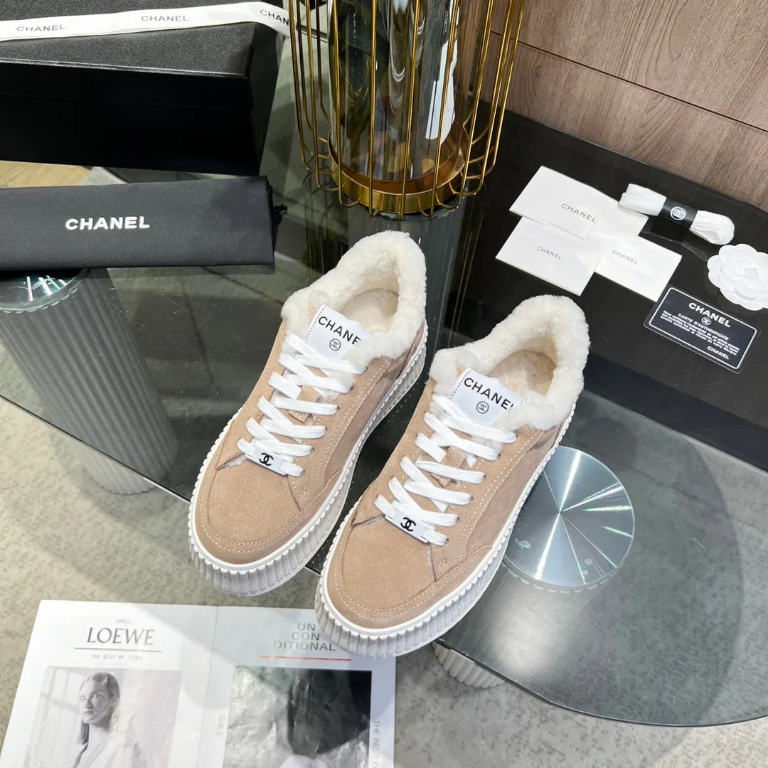 Lining 944566 Suede  Time-sensitive offer Light Sneaker With Brown Fairly priced CHANEL Fleece