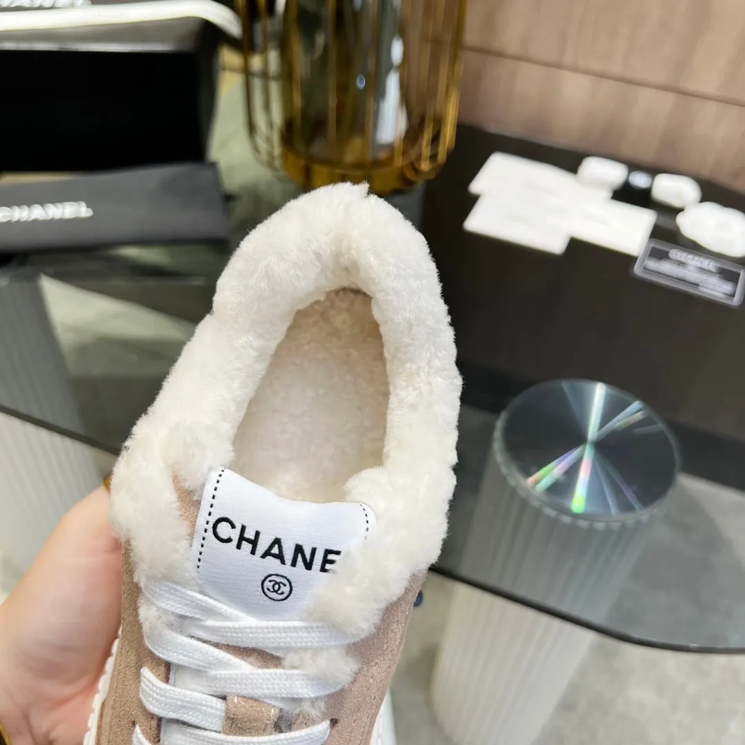 Lining 944566 Suede  Time-sensitive offer Light Sneaker With Brown Fairly priced CHANEL Fleece