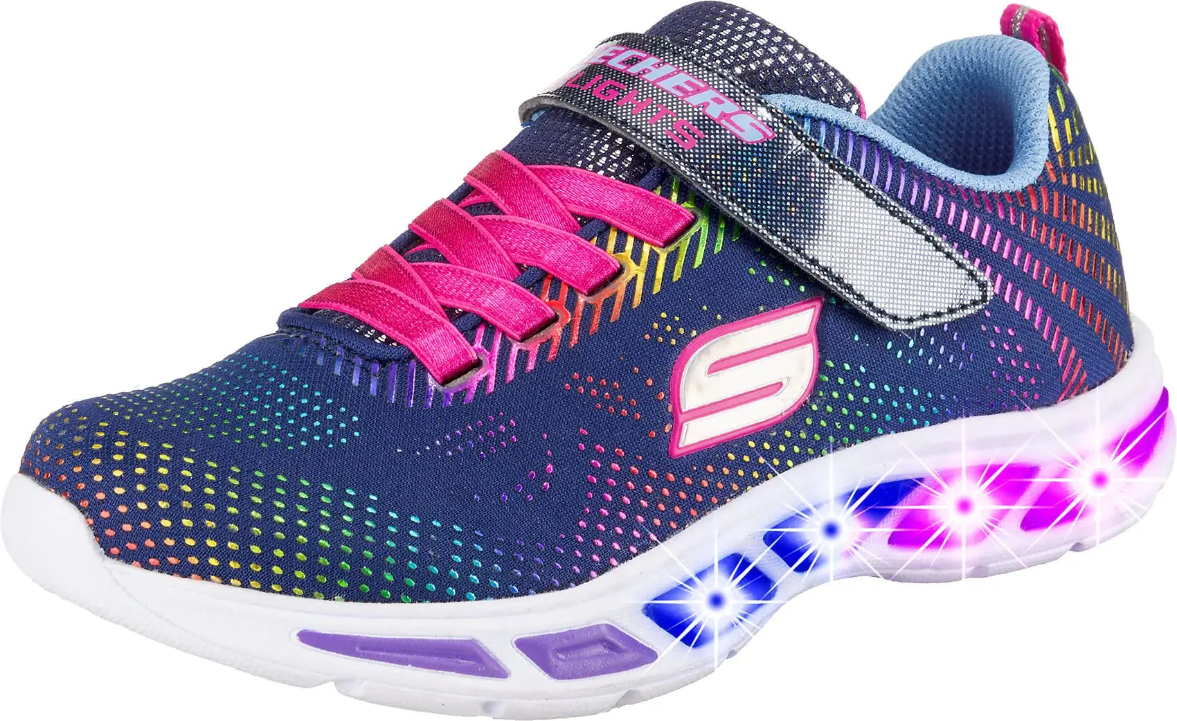 Litebeams Bargain price Kid Skechers US Navy/Multi Sophisticated Sneaker Little 3 Unisex