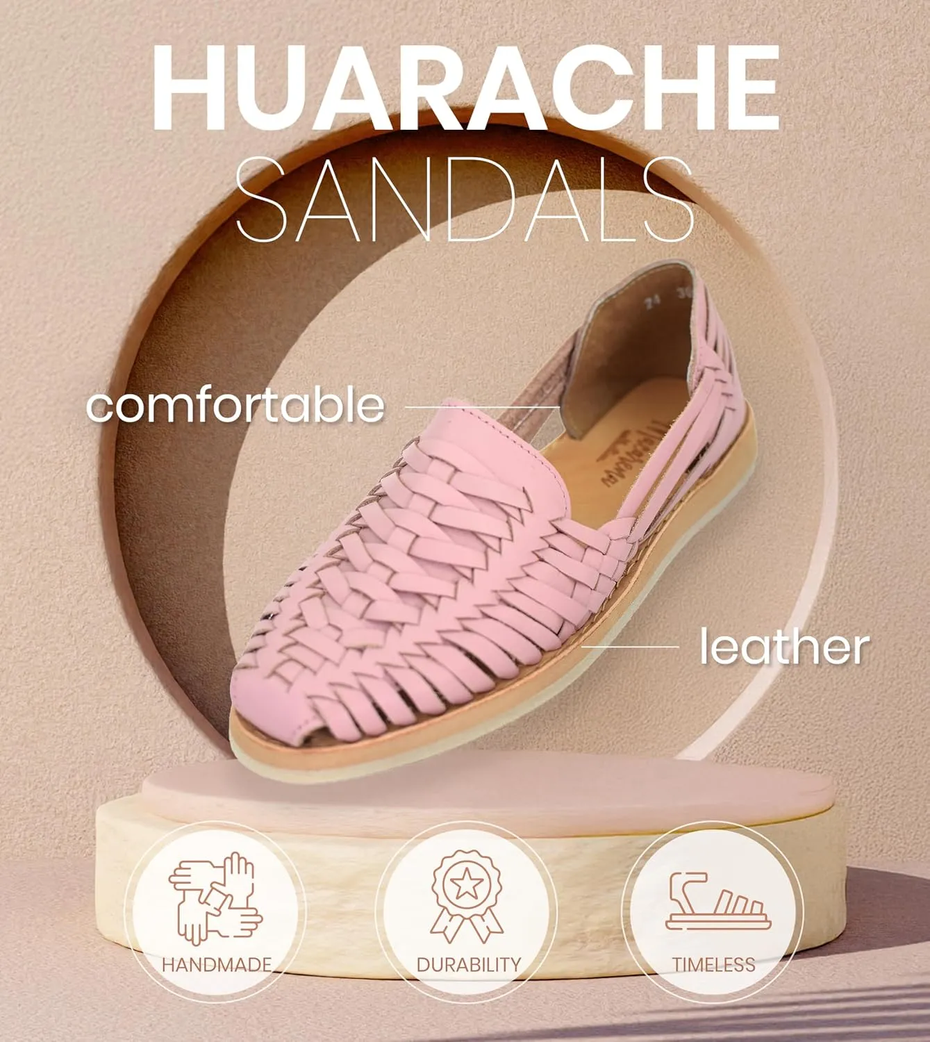 Macarena Collection Womens Shoes Leather Sandal Flat for Women | Huarache Handmade Mexican Sandals | Comfortable & Stylish Womens Sandals 3050