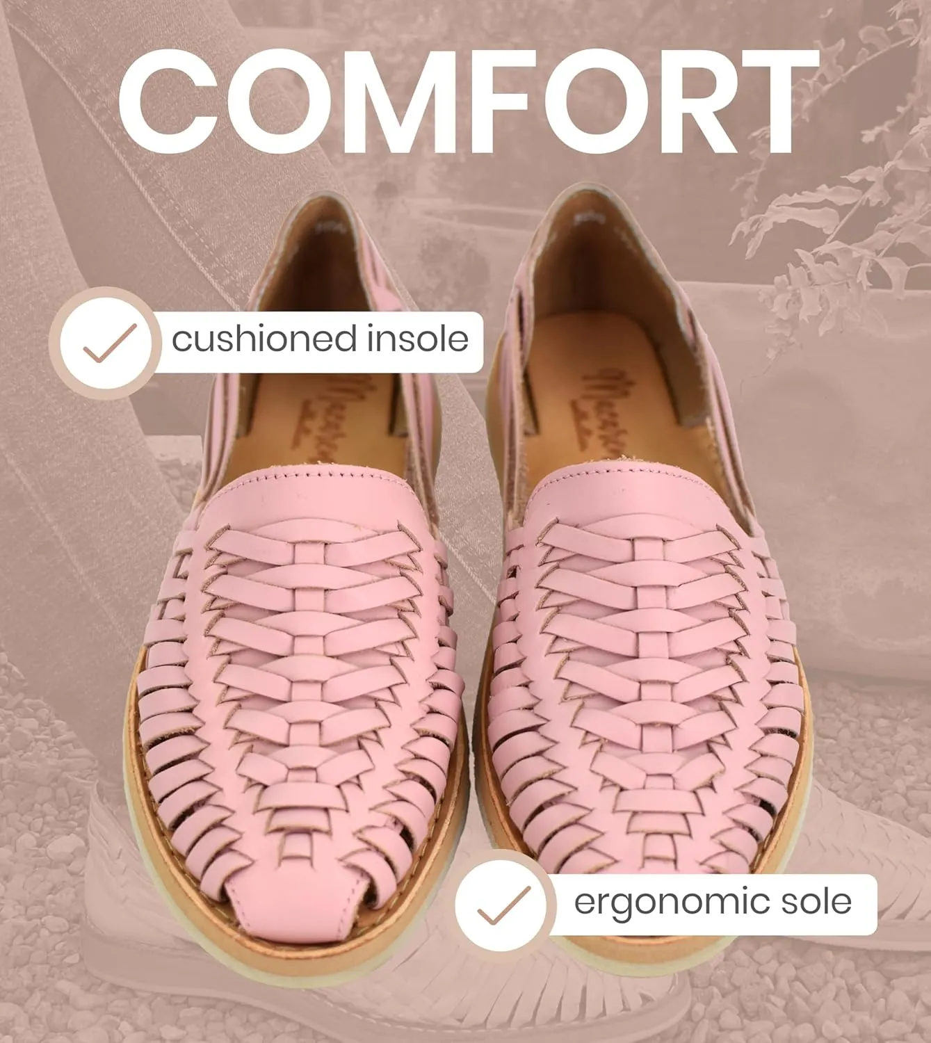 Macarena Collection Womens Shoes Leather Sandal Flat for Women | Huarache Handmade Mexican Sandals | Comfortable & Stylish Womens Sandals 3050