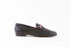 MARIA JAEN - 6003V LOW HEEL SLIP-ON SHOE - BLACK LEATHER