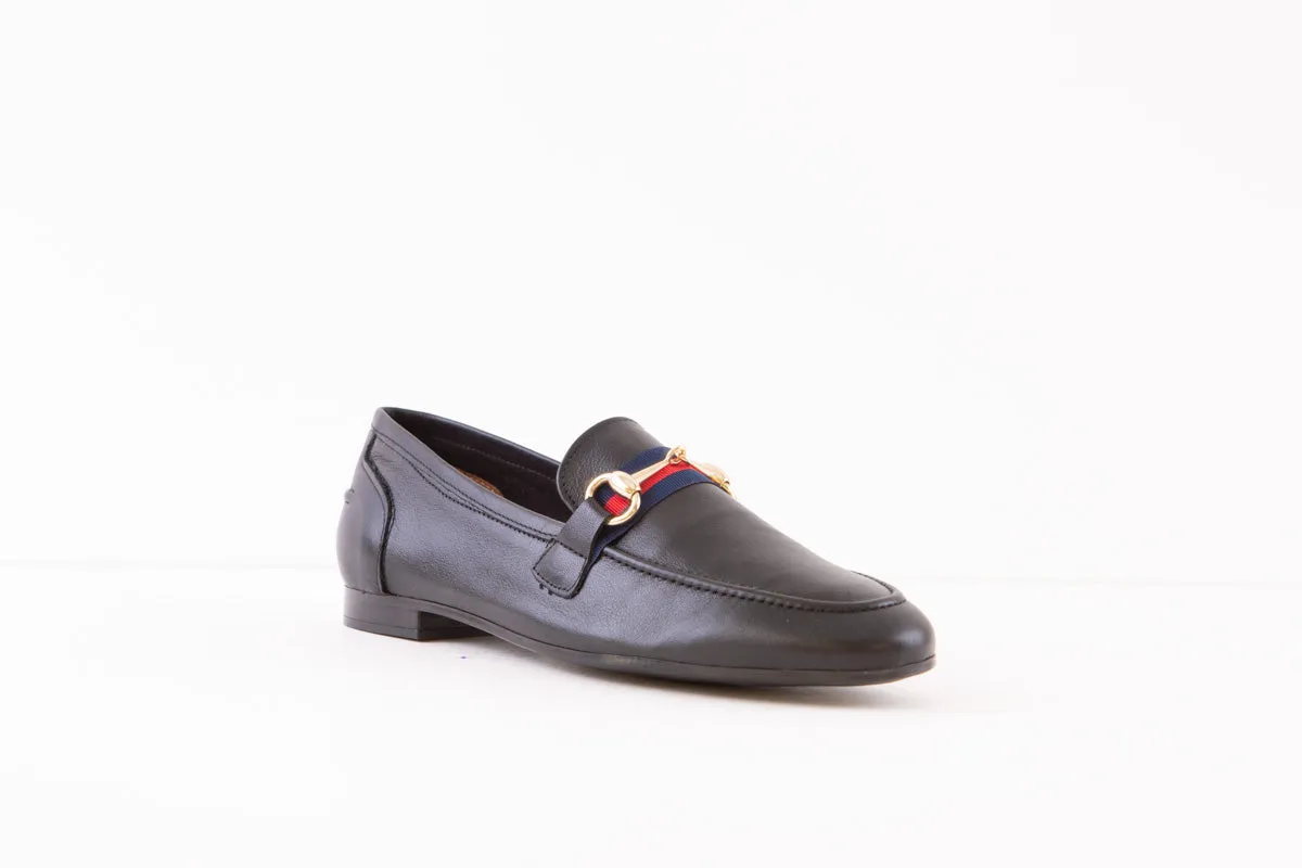 MARIA JAEN - 6003V LOW HEEL SLIP-ON SHOE - BLACK LEATHER