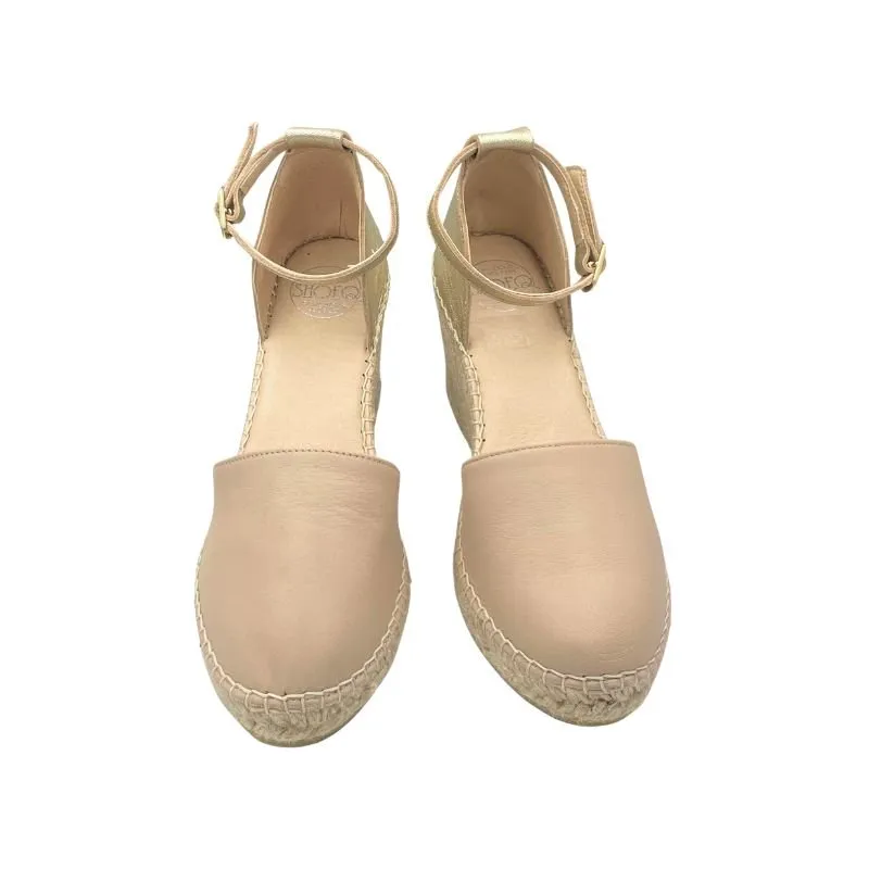 Maya Espadrille Wedge in Sandy Champagne