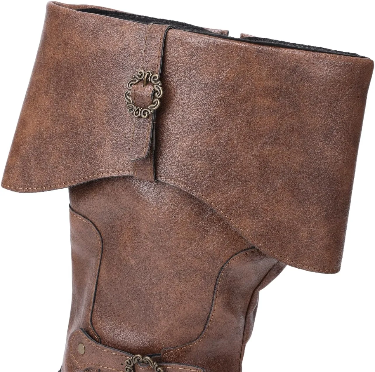 Medieval Male and Female Renaissance Pull On Boots Mid Calf Gothic Boots Halloween Cosplay Cuff Shoes