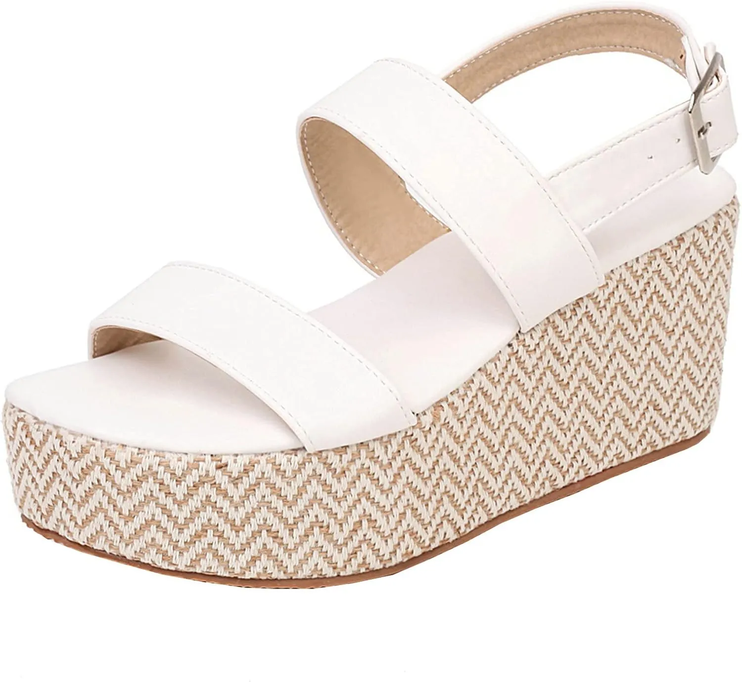 Meefit Women Platform Espadrille Wedges Sandals Open Toe Slingback Ankle Strap High Heels Sandals