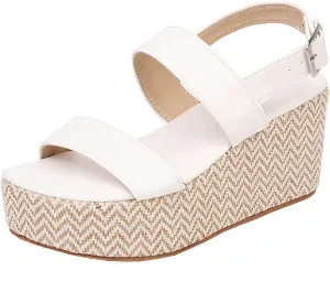 Meefit Women Platform Espadrille Wedges Sandals Open Toe Slingback Ankle Strap High Heels Sandals