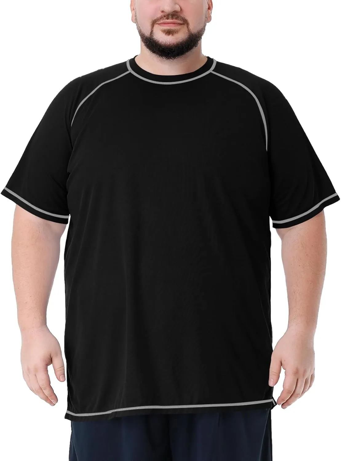 Mens Big and Tall Swim Shirt Sun Protection UPF 50  Rash Gard Quick Dry T-Shirt