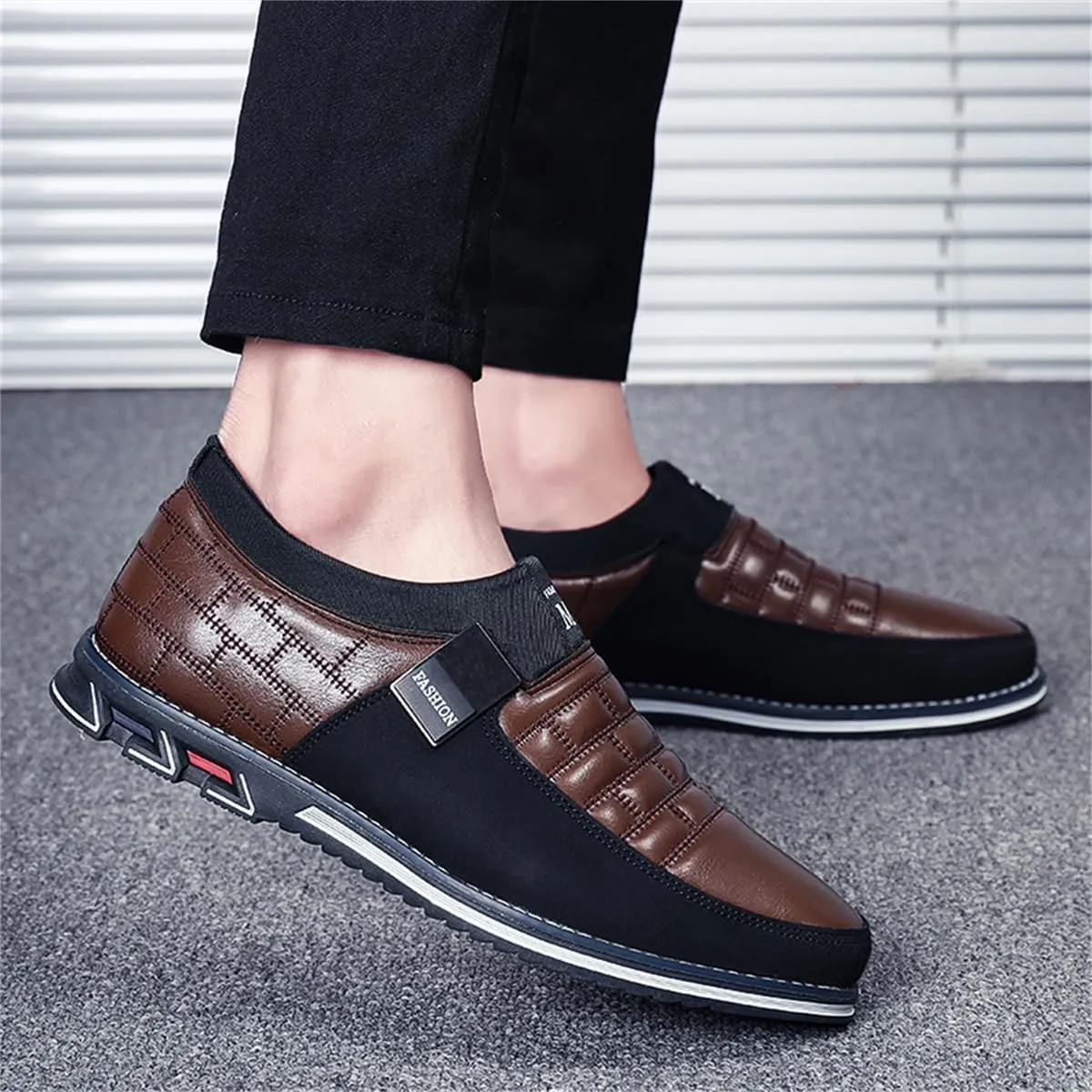 Mens Business Casual Loafers Shoes for Male Lace-up Stylish Work Office Working Oxfords