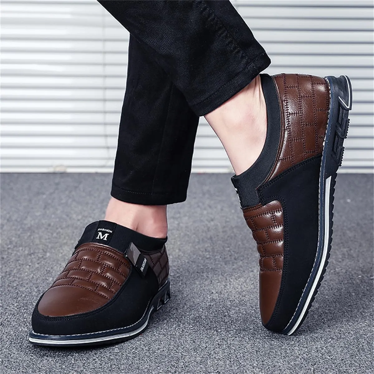 Mens Business Casual Loafers Shoes for Male Lace-up Stylish Work Office Working Oxfords