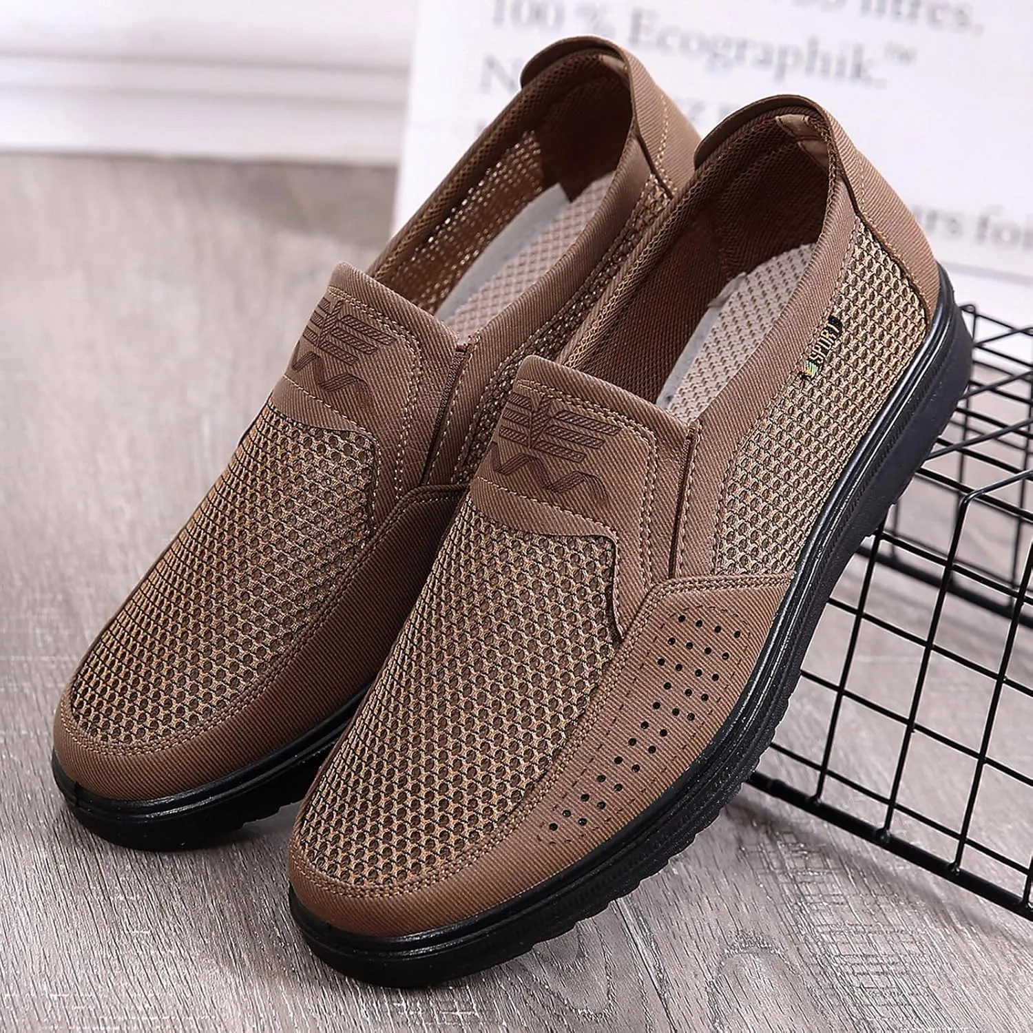 Men's Casual Loafer, Slip On Breathable Travel Canvas Shoes for Men Comfortable Stylish Sneakers Lightweight Walking Shoes Boat Shoe Business Dress Shoes