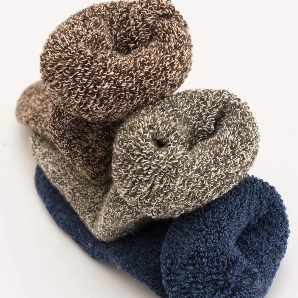 Mens Heavy Thick Wool Socks - Soft Warm Comfort Winter Crew Socks (Pack of 3/5),Multicolor,One Size 7-12