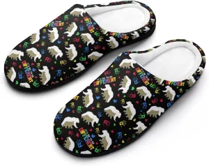 Mens House Slippers Womens Halloween Cotton Slippers Soft Memory Foam Clog Slippers Non-Slip Warm Indoor Outdoor Shoes