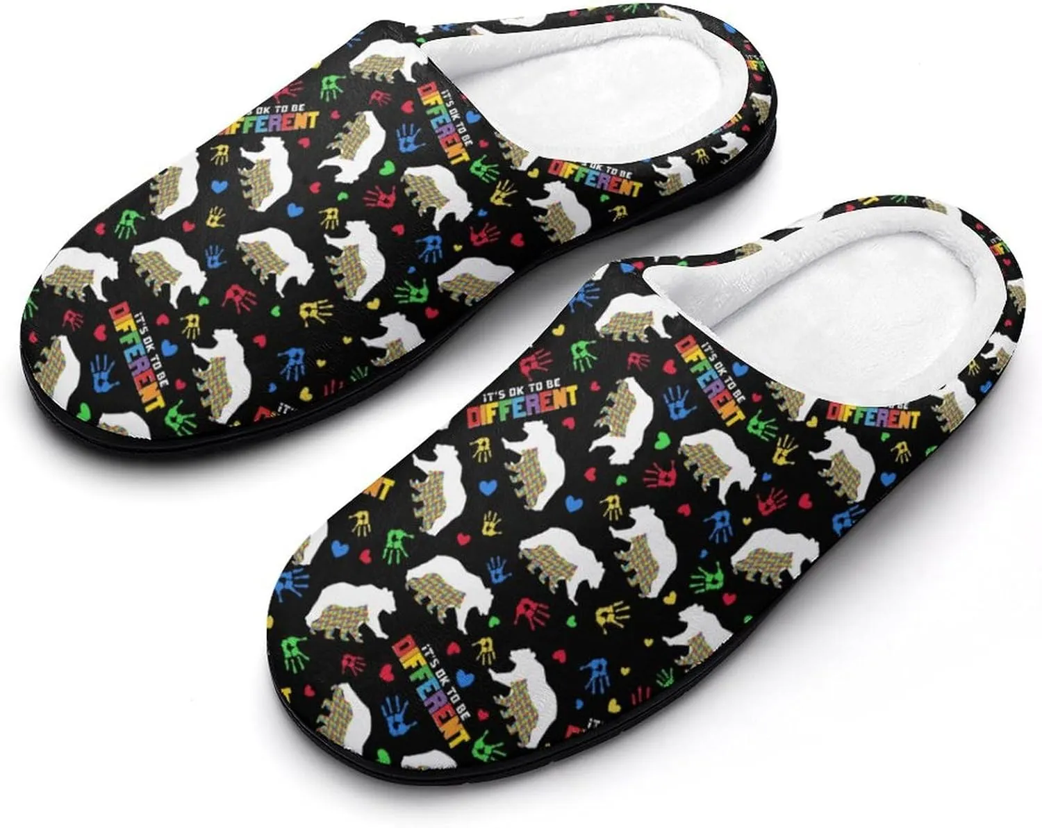 Mens House Slippers Womens Halloween Cotton Slippers Soft Memory Foam Clog Slippers Non-Slip Warm Indoor Outdoor Shoes