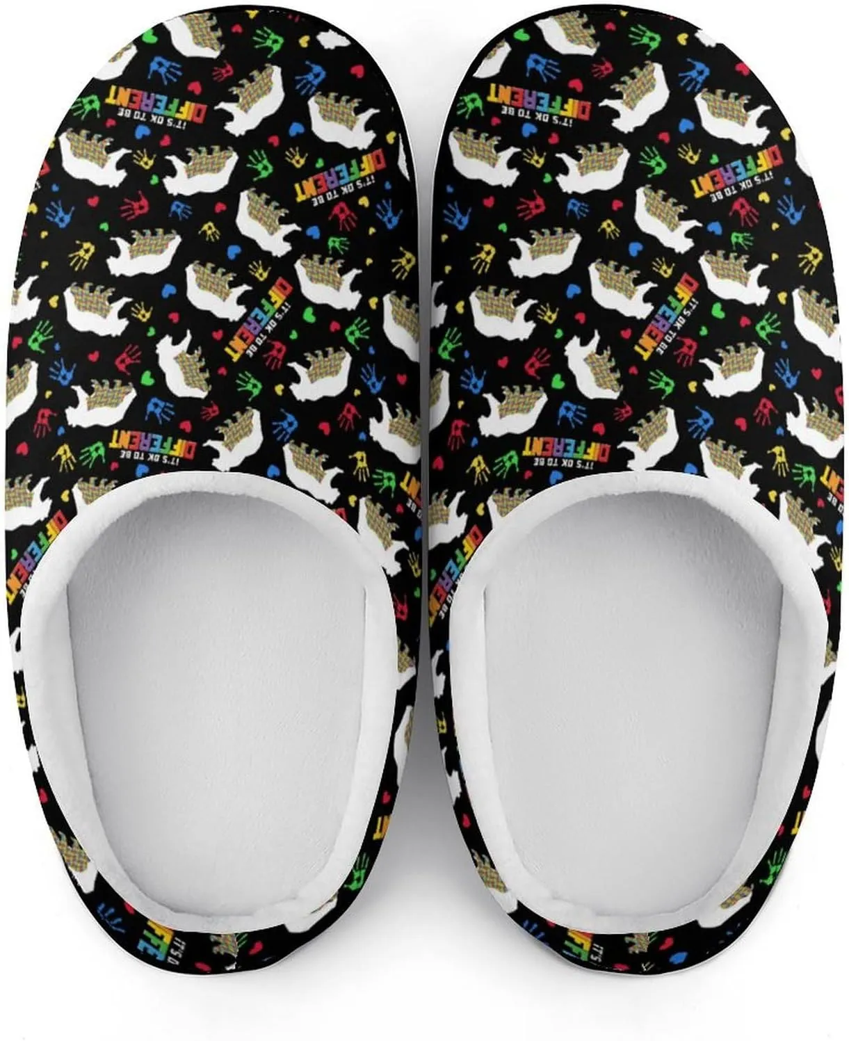 Mens House Slippers Womens Halloween Cotton Slippers Soft Memory Foam Clog Slippers Non-Slip Warm Indoor Outdoor Shoes