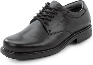 Men's, Huron, Black, Dress Style, MaxTrax Slip Resistant, Soft Toe Work Shoe (9.5 W)