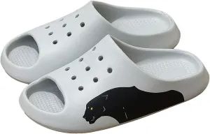 Men's Summer Soft Slippers Home Indoor Non-Slip Bathroom Bath Deodorant Couple Sandals Outdoor,Gray,44-45