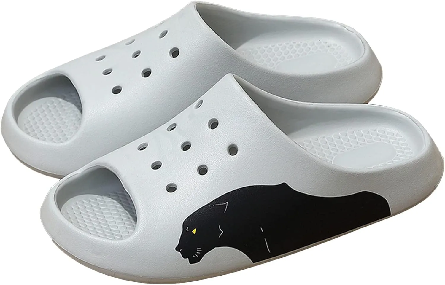 Men's Summer Soft Slippers Home Indoor Non-Slip Bathroom Bath Deodorant Couple Sandals Outdoor,Gray,44-45