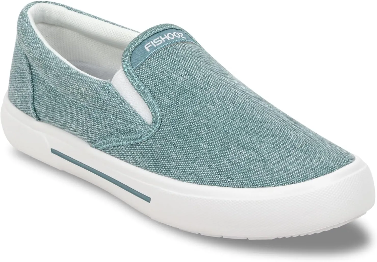 Men's Sunwashed Slip-On Fishing Shoes | Water-Repellent, Pre-Shrunk Nylon/Cotton Blend | Arch Support, Padded Collar, & Sneaker Platform