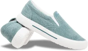 Men's Sunwashed Slip-On Fishing Shoes | Water-Repellent, Pre-Shrunk Nylon/Cotton Blend | Arch Support, Padded Collar, & Sneaker Platform