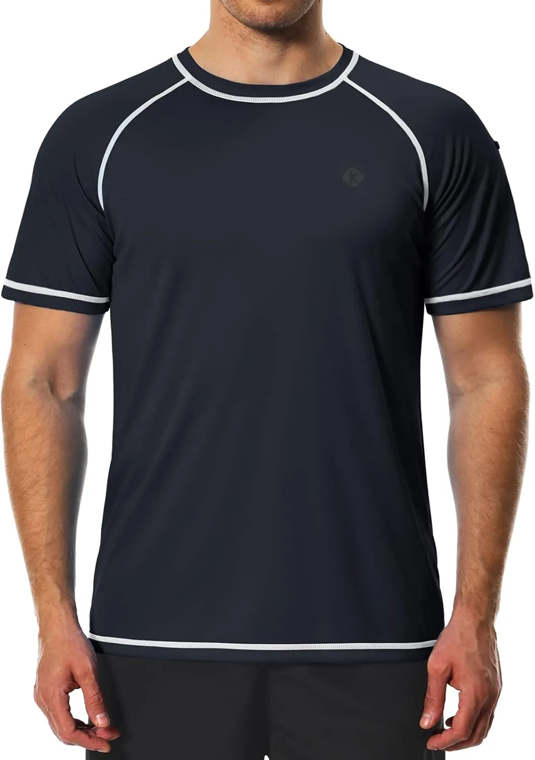 Men's Swim Shirts Quick Dry Rash Guard UPF 50  Sun Protection Fishing Beach Water Shirts Short Sleeve
