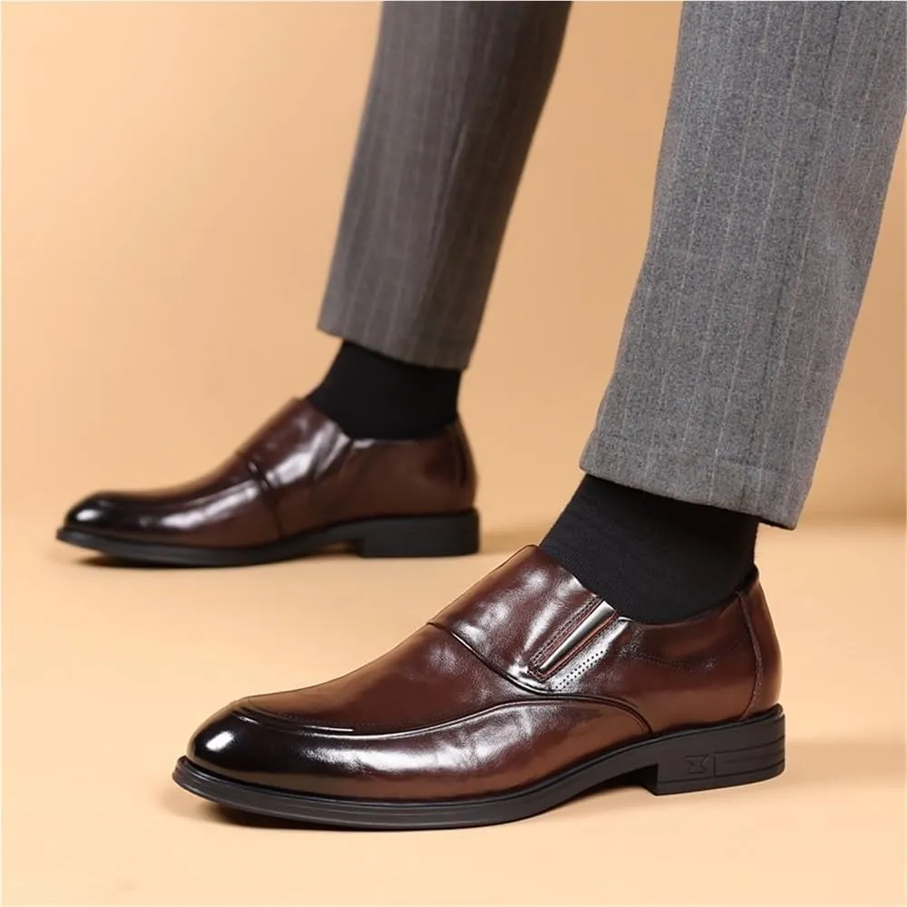 Mens Wide Dress Shoes Formal Business Oxfords Loafers Leather Wedding Footwear Elegant Flat Comfortable Fashion