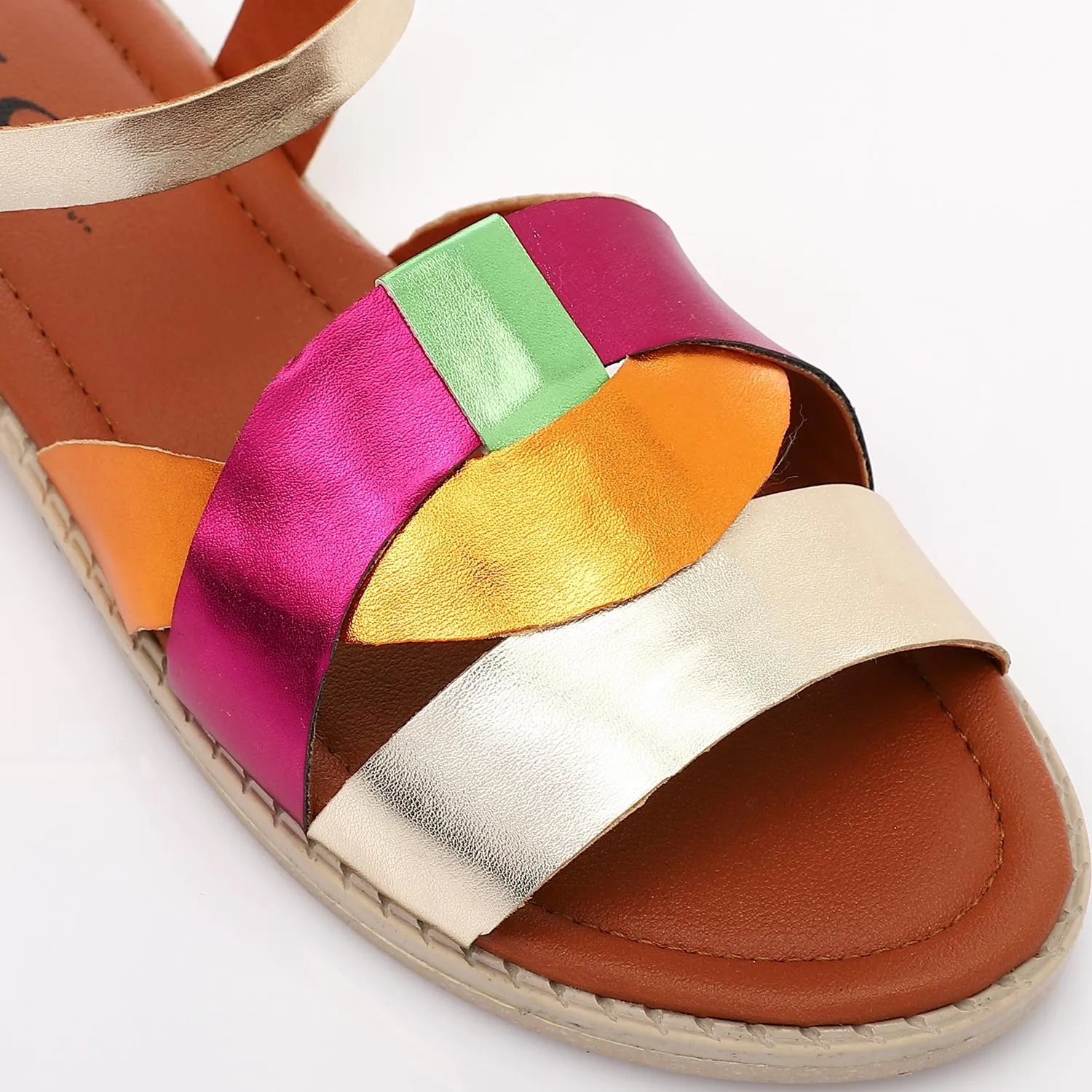 Metallic Flat Sandal for Teen Girls