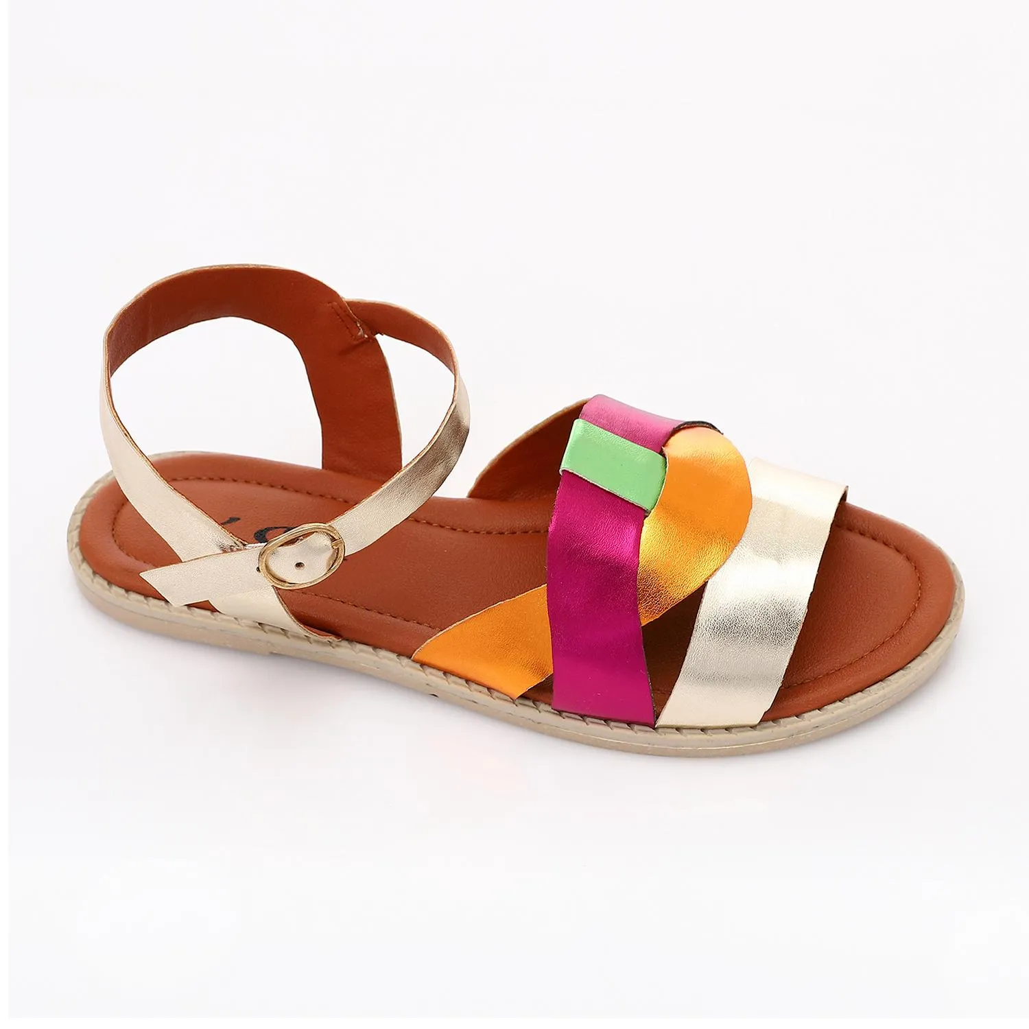Metallic Flat Sandal for Teen Girls