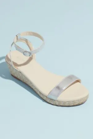 Metallic Strap Espadrille Wedge Sandals
