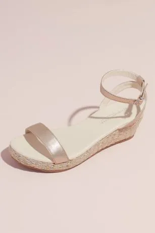 Metallic Strap Espadrille Wedge Sandals