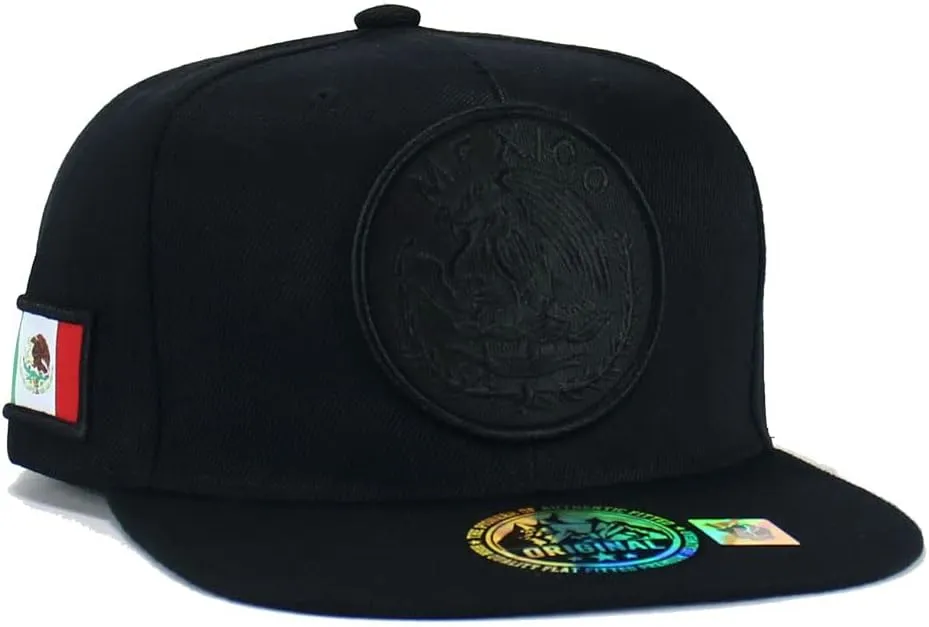 Mexican Hat Mexico Eagle Federal Logo Embroidery Snapback Flat Bill Baseball Cap