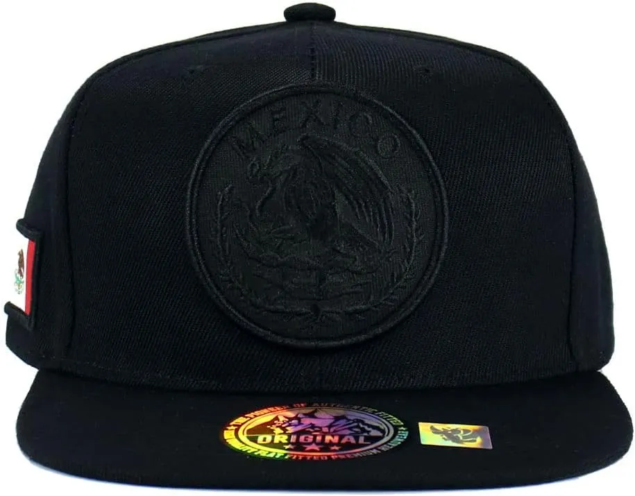Mexican Hat Mexico Eagle Federal Logo Embroidery Snapback Flat Bill Baseball Cap