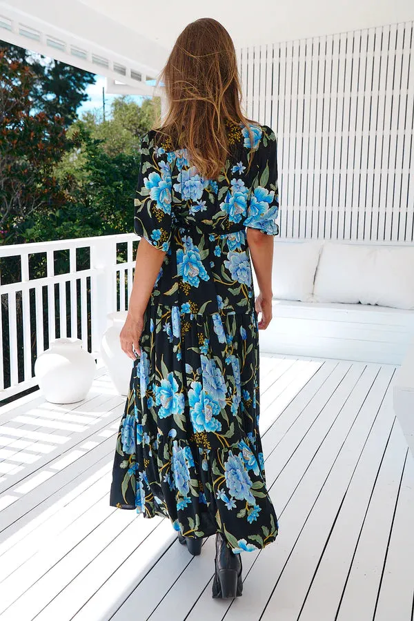 Midnight Sapphire Print Tessa Maxi - Jaase