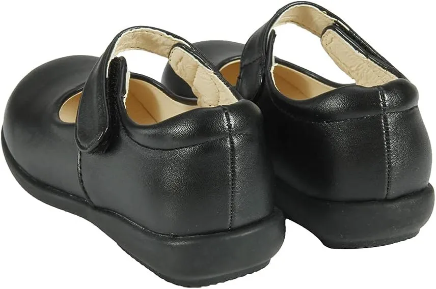MK MATT KEELY Girls' Black Leather Shoes School Uniform Leisure Mary Jane Princess Shoes