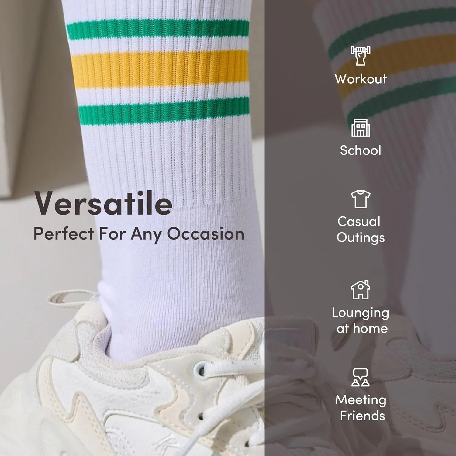 MK SOCKS Cotton Athletic Sports Running Retro Cute Matching School Crew Socks For Men/Women