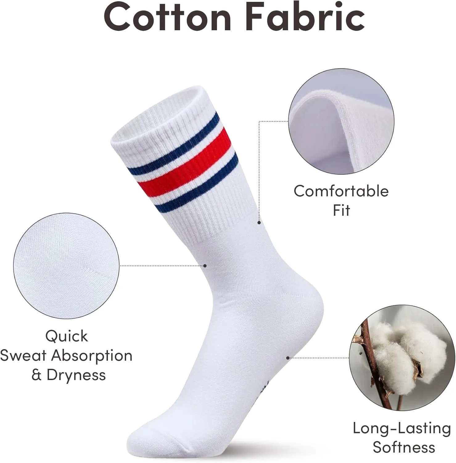 MK SOCKS Cotton Athletic Sports Running Retro Cute Matching School Crew Socks For Men/Women