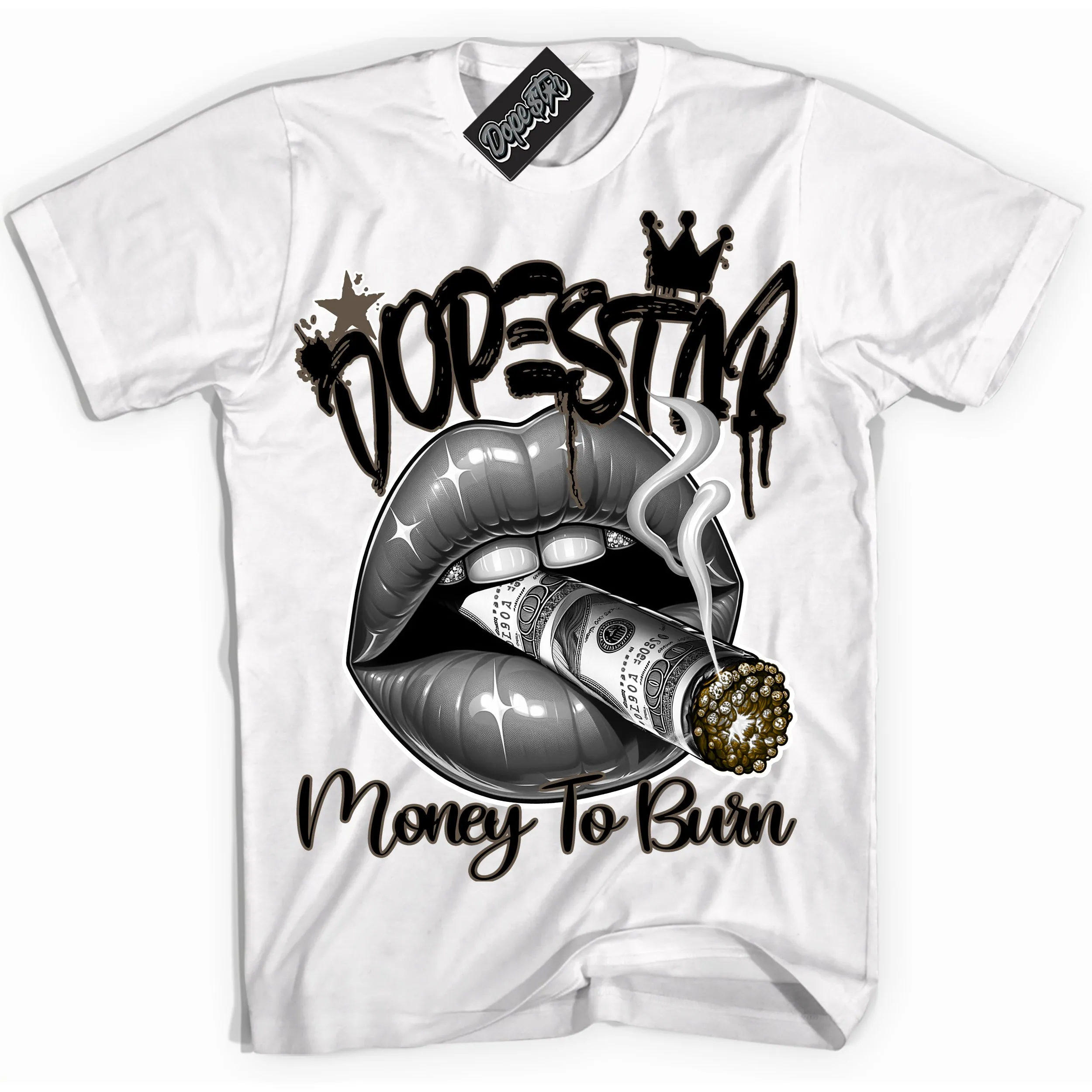 Mocha Palomino 1s Sneaker Shirt Money To Burn Graphic