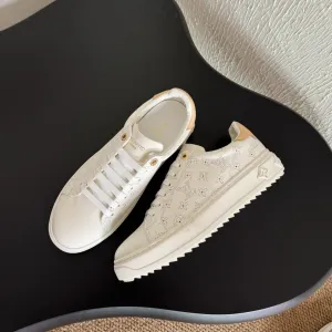 Monogram Light White Louis Calfskin Time Sneakers Customer-first Out Handcrafted Vuitton