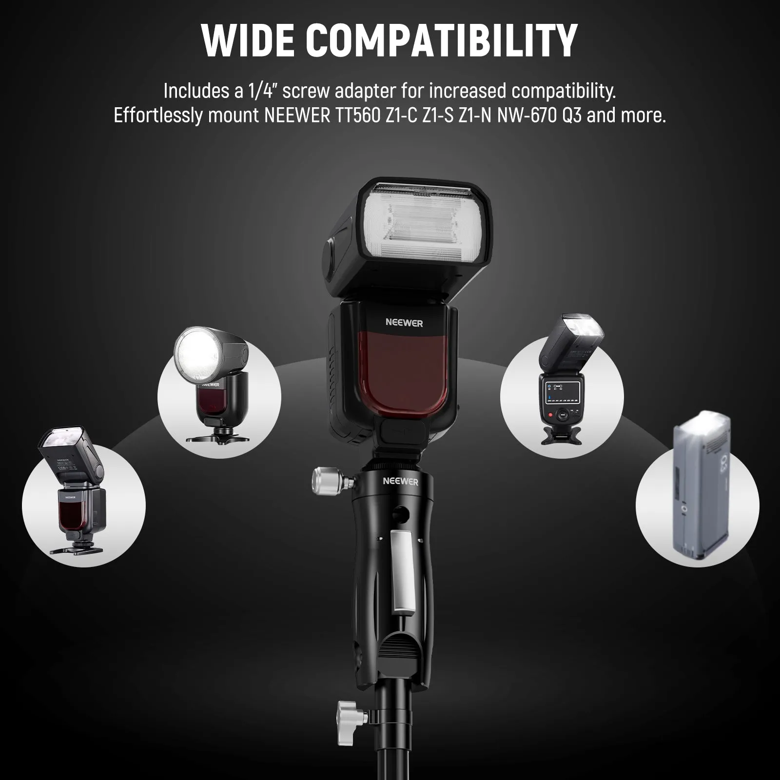 NEEWER GM14 Cold Shoe Flash Bracket Mount