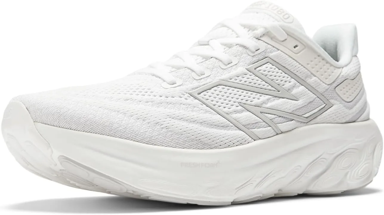New Balance Men's M1080W13 Running Shoe, White/Light Silver Metallic, 11.5 Wide