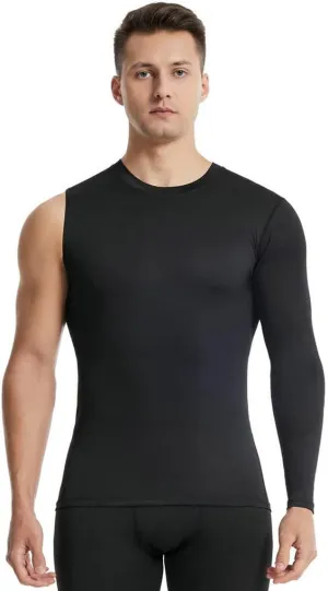 New Compression Shirts for Men 1/2 Single Arm Long Sleeve Athletic Base Layer Undershirt Gear T Shirt for Workout Basketball