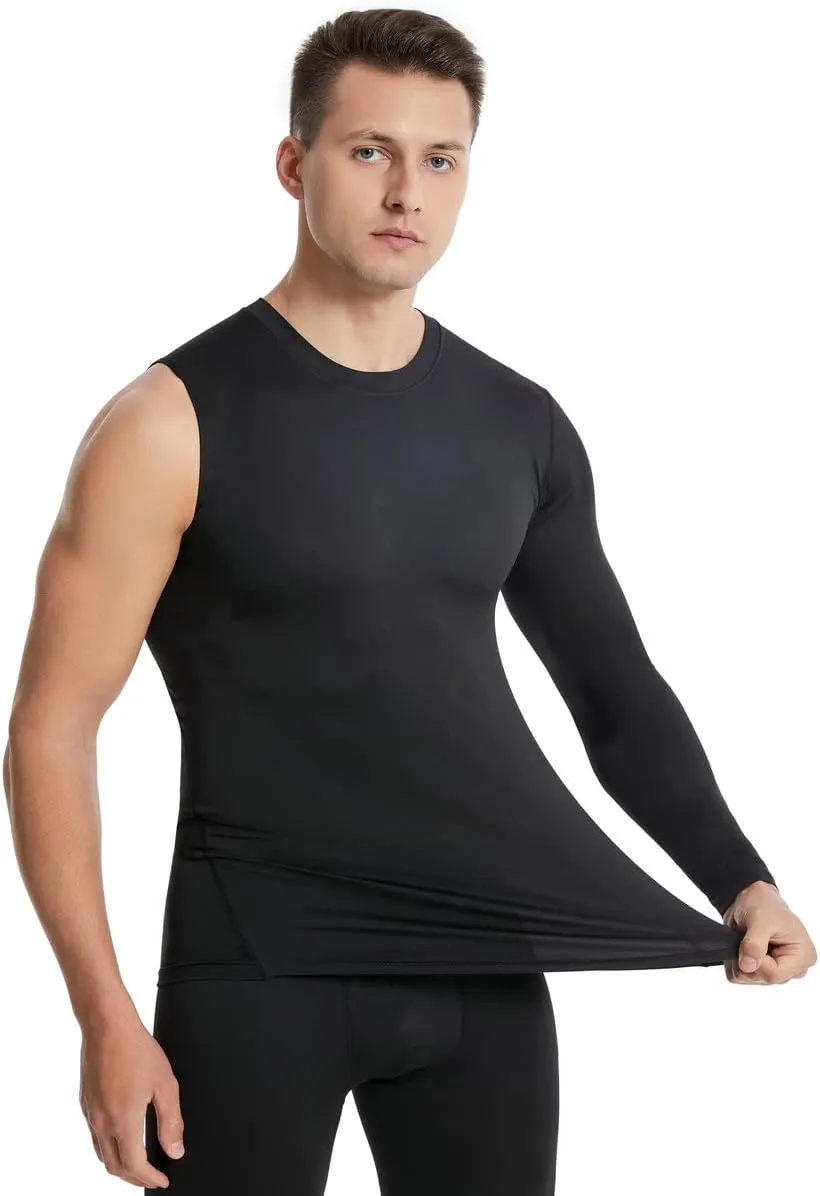 New Compression Shirts for Men 1/2 Single Arm Long Sleeve Athletic Base Layer Undershirt Gear T Shirt for Workout Basketball
