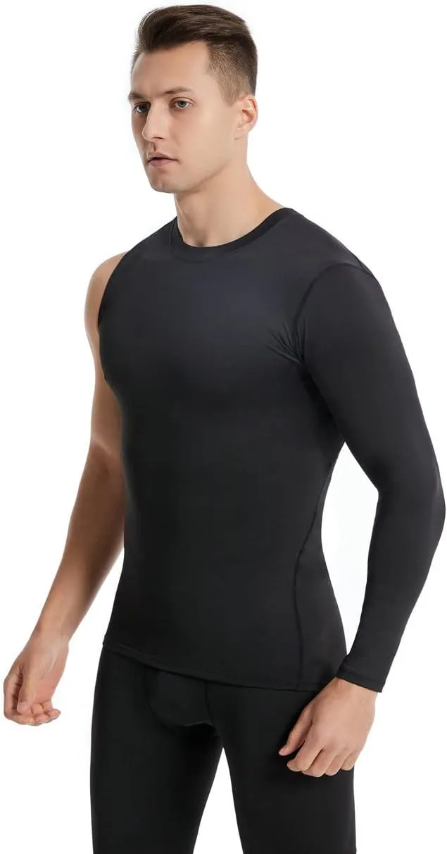 New Compression Shirts for Men 1/2 Single Arm Long Sleeve Athletic Base Layer Undershirt Gear T Shirt for Workout Basketball