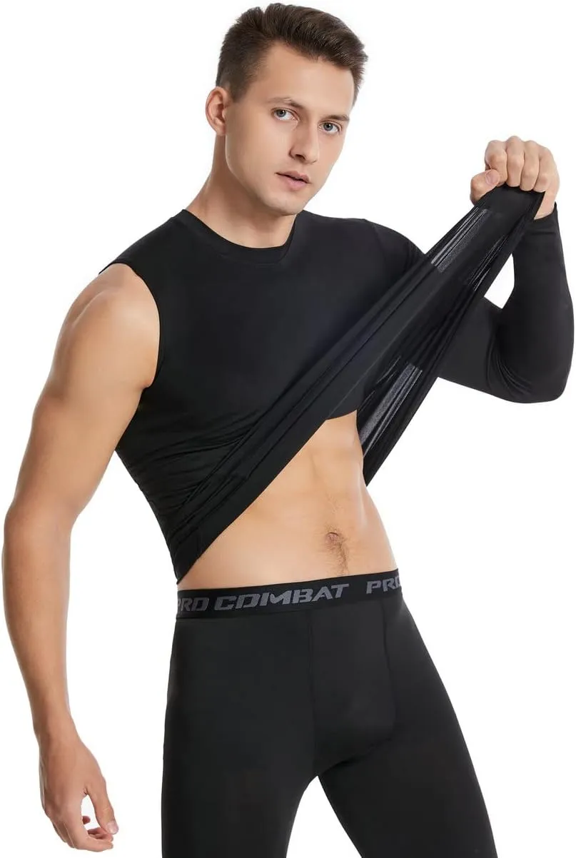 New Compression Shirts for Men 1/2 Single Arm Long Sleeve Athletic Base Layer Undershirt Gear T Shirt for Workout Basketball