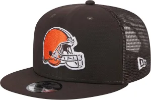 New Era Men's Brown Cleveland Browns Main Trucker 9FIFTY Snapback Hat