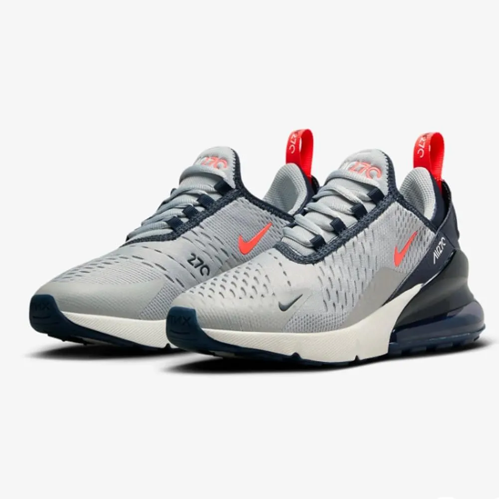 Nike Air Max 270 Big Kids' Shoes (943345-028, Light Smoke Grey/Dark Obsidian/Phantom/Bright Crimson)