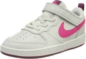 Nike Court Borough Low 2 (GS), Kids Basketball Shoes, White Pure Platinum Pink Prime Sangria, 23.5 EU