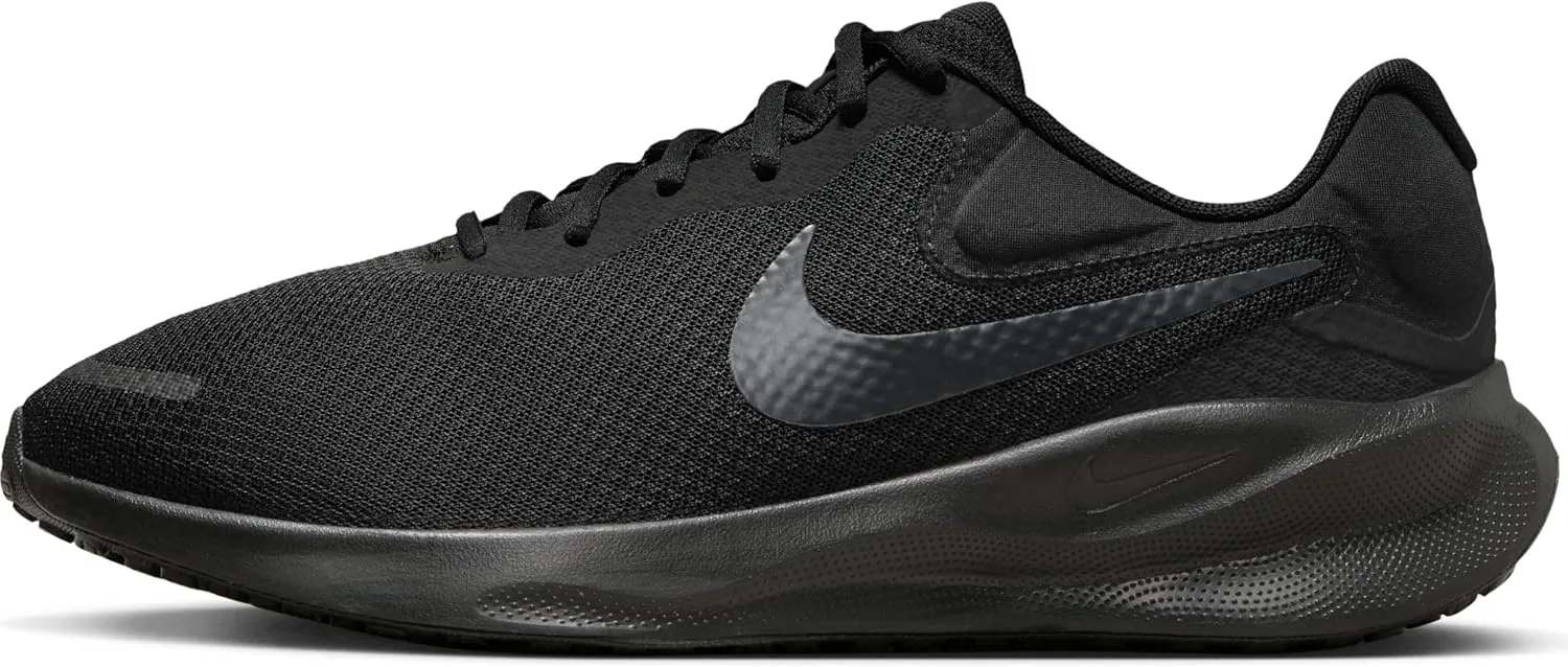Nike Revolution 7 Men's Road Running Shoes (Extra Wide) (FB8501-001,Black/Off Noir) Size 8.5