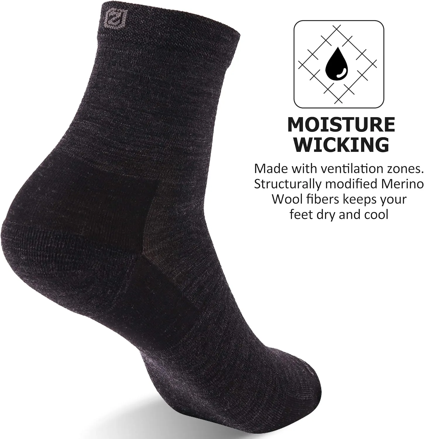 No Show Athletic Socks, ZEALWOOD Unisex Merino Wool Ultra-Light Running Tennis Golf Socks,1/3 Pairs