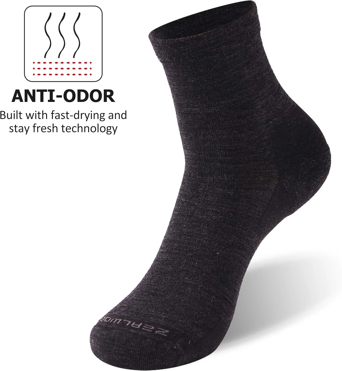 No Show Athletic Socks, ZEALWOOD Unisex Merino Wool Ultra-Light Running Tennis Golf Socks,1/3 Pairs